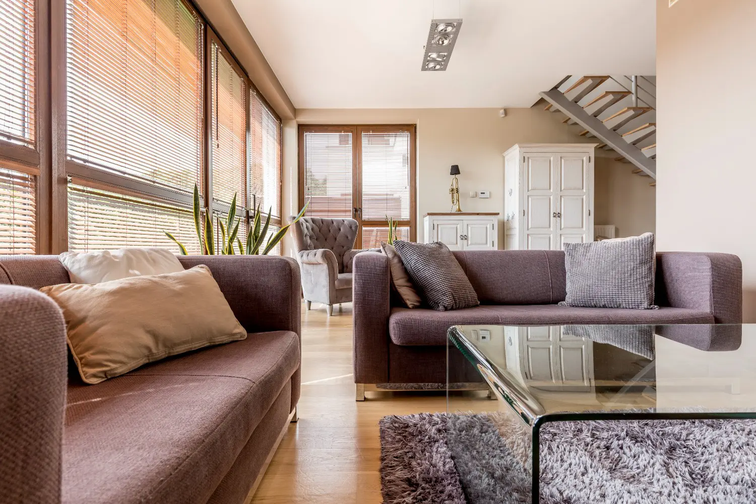 Professional interior painting and drywall finishing services for a modern living room in Leander, TX