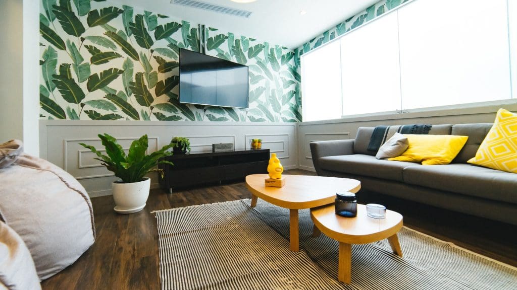 house with wallpaper interior