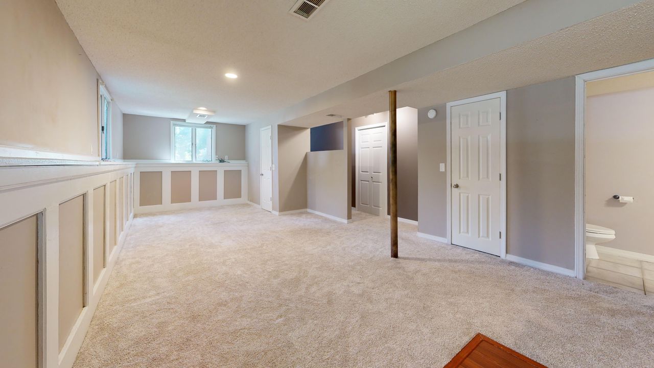 Drywall repair contractors finished basement walls and ceiling, Austin, TX