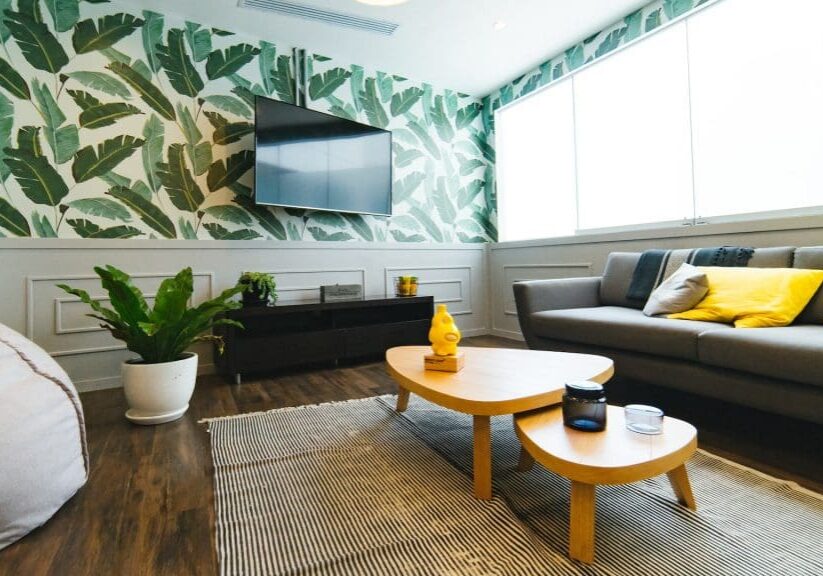 house with wallpaper interior